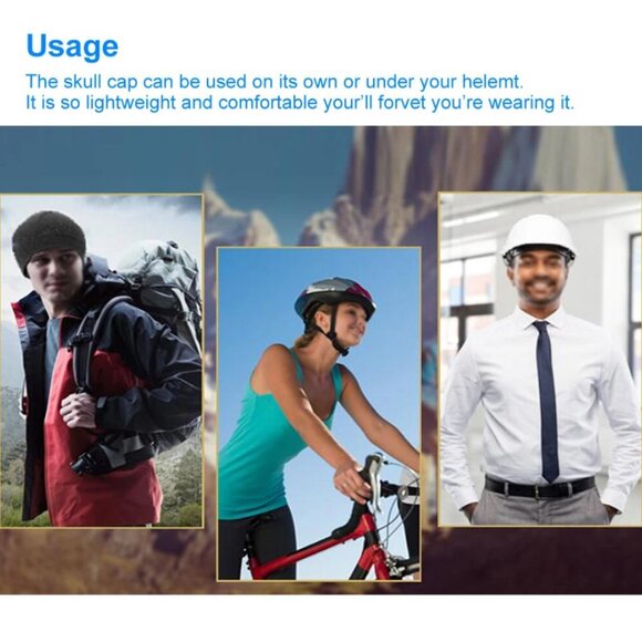 3x Helmet Liner Skull Cap Beanie Sweat Wicking Cycling Sport Quick-dry Hat Wrap - Picture 5 of 10